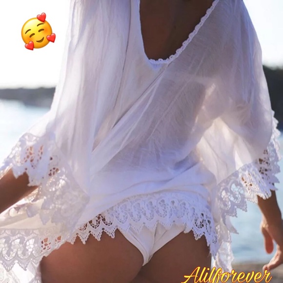 🦋White Chiffon Bikini Cover Up Beachwear - Picture 2 of 5